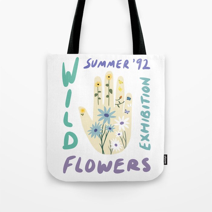 90s Wild Flowers Exhibition Poster Tote Bag