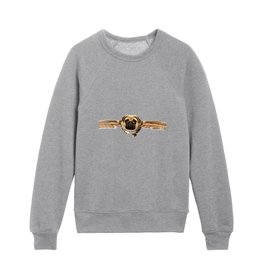 Cute Flying Pug Kids Crewneck