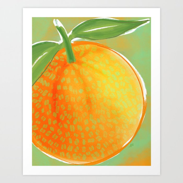 Just an Orange | Abstract Painting Art Print