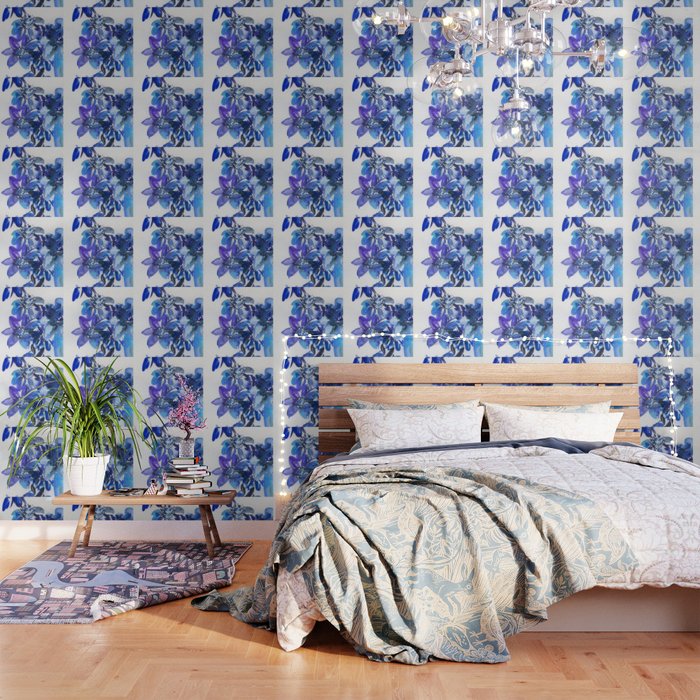 blue stillife : dahlia Wallpaper
