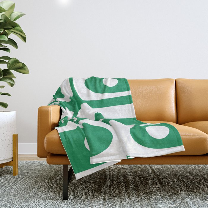 Kelly green top throw blanket