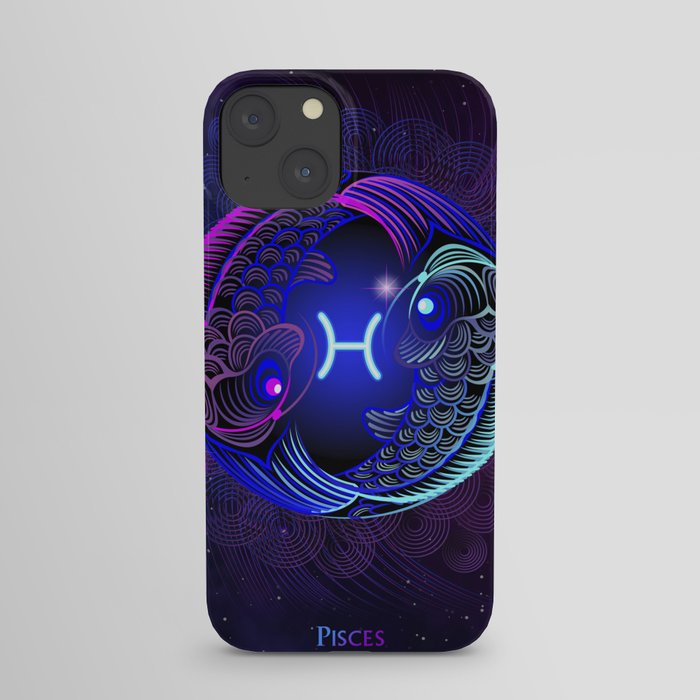 Zodiac neon signs — Pisces iPhone Case