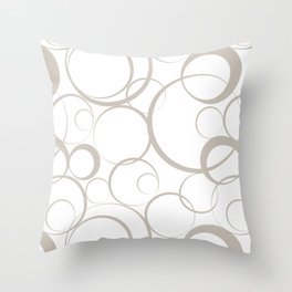 Taupe and White Funky Ring Circle Pattern Pairs Diamond Vogel 2022 Popular Colour Palatine 0370 Throw Pillow