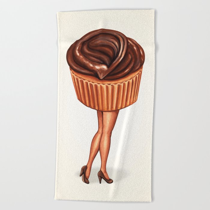Chocolate Cupcake Pin-Up Beach Towel