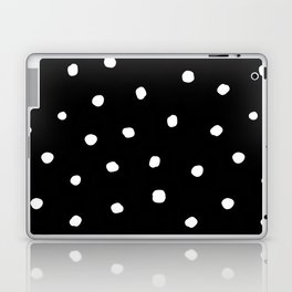 Minimal White Dots with Black Background Laptop Skin
