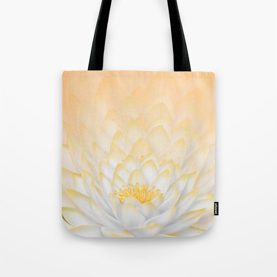 White Peach Lotus Tote Bag
