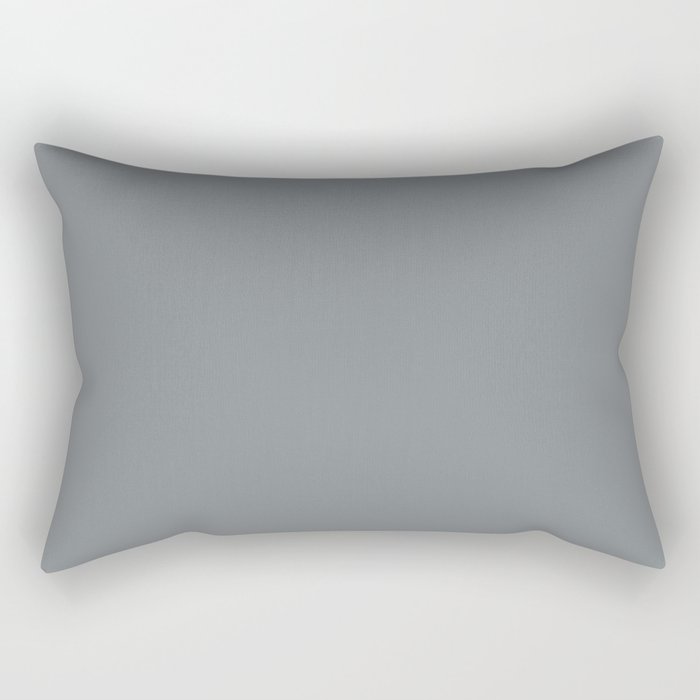 Neutral Mid-tone Gray Solid Color Parable to Pantone Monument 17-4405 Rectangular Pillow