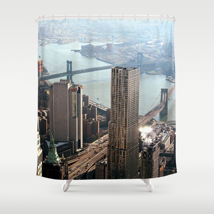 Vintage New City Shower Curtain