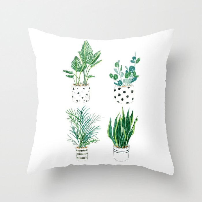 Indoor Plants Throw Pillow