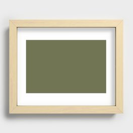 Dark Green Solid Color Hue Shade - Patternless Recessed Framed Print