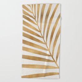 Metallic Gold Palm Leaf Beach Towel