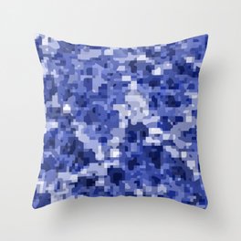 Modern terrazzo style blue camouflage pattern Throw Pillow