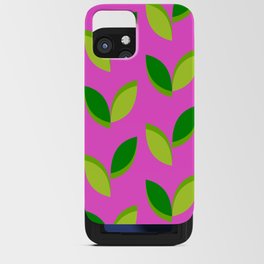 Pink and Green Leaves Pillow 1 iPhone Card Case