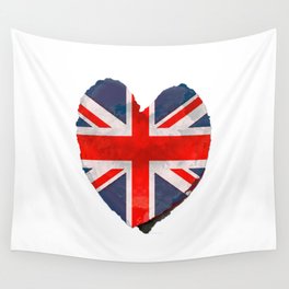 I Love The UK - British Flag Art Wall Tapestry