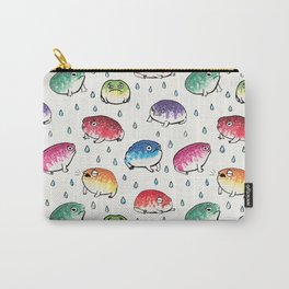 Round Rain Frogs Carry-All Pouch | Desertrainfrog, Wildlife, Grumpy, Rainfrog, Nature, Rain, Rainbow, Pattern, Ink, Frogs 