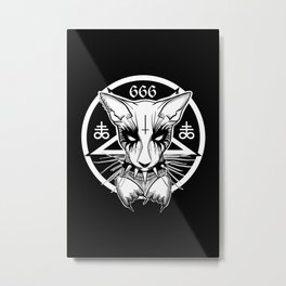 Black Metal Cat Metal Print