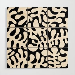 White Matisse cut outs seaweed pattern 3 Wood Wall Art