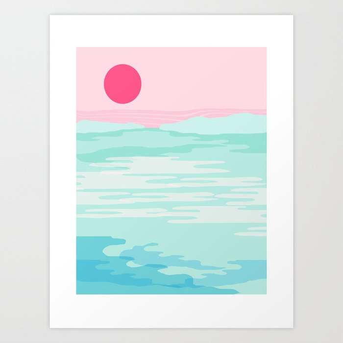 Really - 80s style throwback sunset sunrise west coast socal vibes surfing beach vacation Art Print