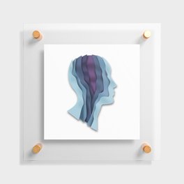 Colorful paper cut layered human head illustration Floating Acrylic Print