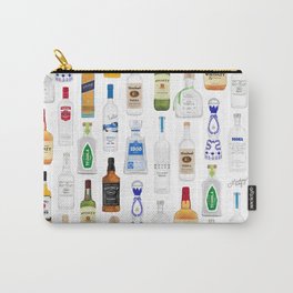 Tequila, Whiskey, Vodka Bottles Illustration Carry-All Pouch