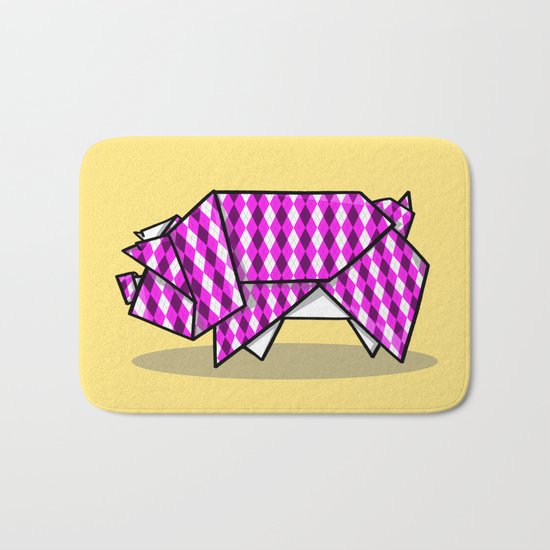 Origami Pig Bath Mat