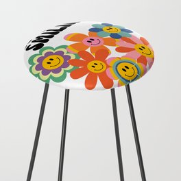 Keep On Smiling Groovy Retro Counter Stool