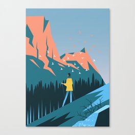 Sunset in mountains Canvas Print