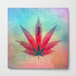 Relax Weed Metal Print | Hope, Handmade, Boho, Relax, Weed, Graphicdesign, Love, Cannabis, Peace, Cosmos 
