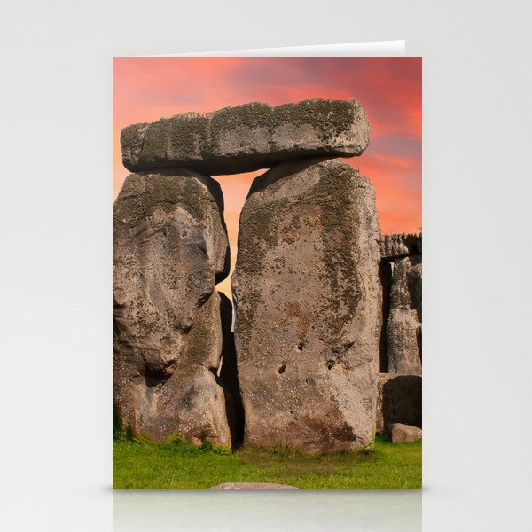 Great Britain Photography - Red Sunset Over The Famous Stonehenge Stationery Cards