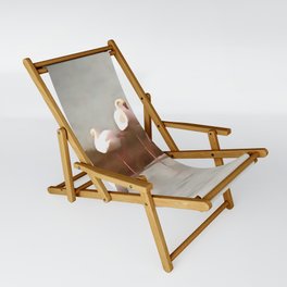 Seven Flamingos Feeding Abstract Acrylic Art Sling Chair