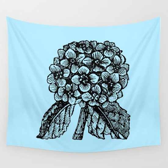 Blue Hydrangea Wall Tapestry