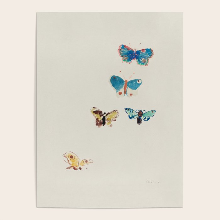 Five Butterflies (1912) by Odilon Redon