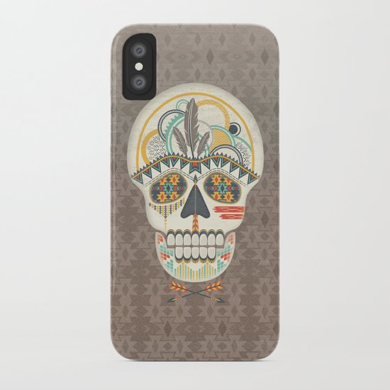 AZTEC SKULL B/W iPhone Case