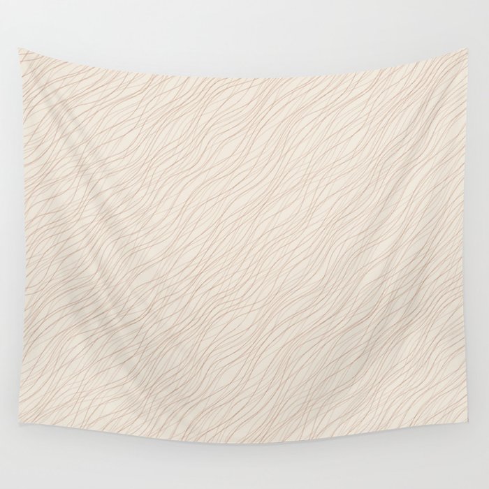 Cavern Clay SW 7701 Thin Pinstripe Angled Lines on Creamy Off White SW7012 Wall Tapestry