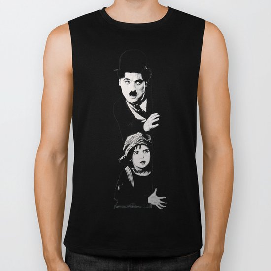 Chaplin and the kid - Urban ART Biker Tank