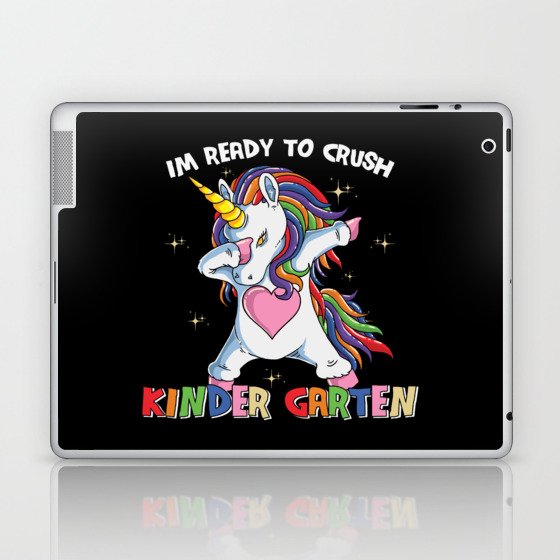 Ready To Crush Kindergarten Dabbing Unicorn Laptop & iPad Skin