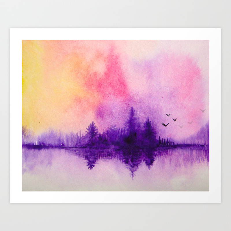 Purple Forest Art Print By Ahmadillustrations Society6
