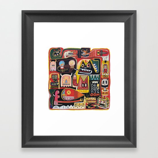 Mutant pop corn Framed Art Print
