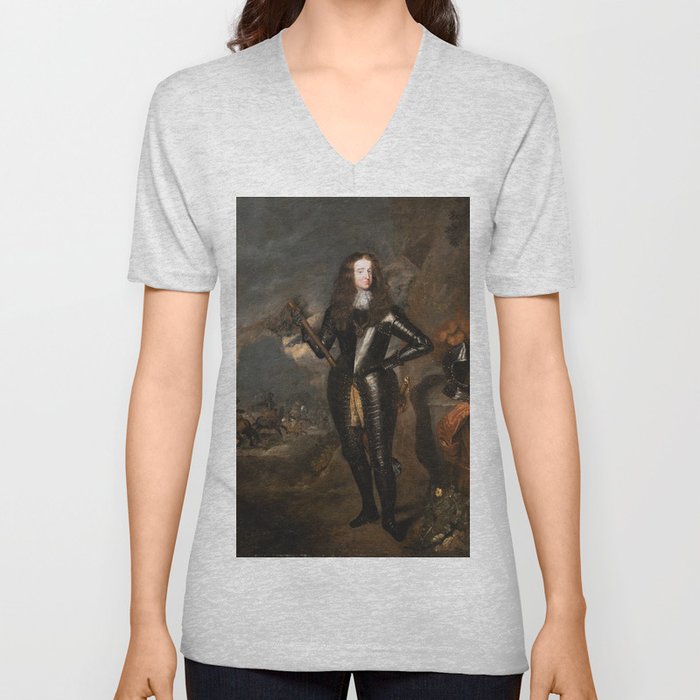King William III of England in Armor V Neck T Shirt