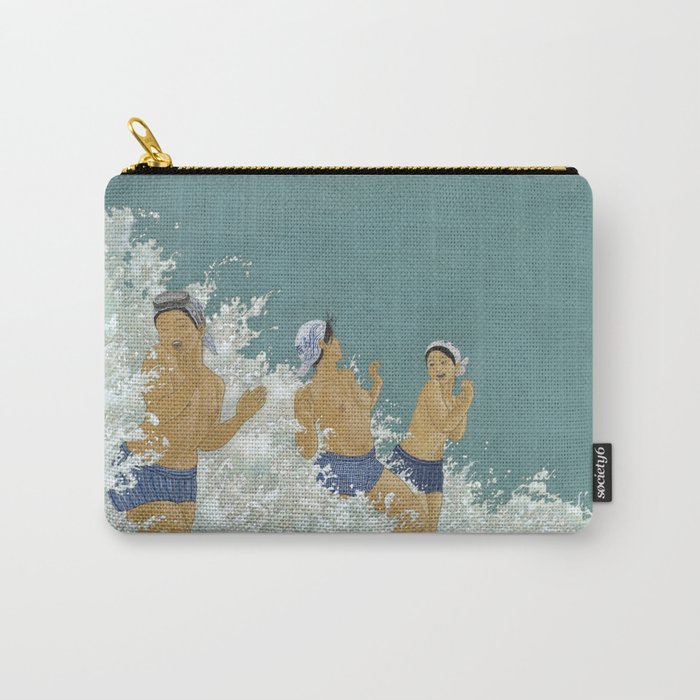 Three Ama Enveloped In A Crashing Wave Carry-All Pouch