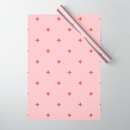red + pink cross pattern Wrapping Paper