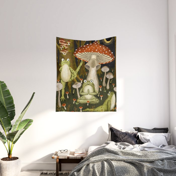 mushroom forest yoga Wall Tapestry by annyamarttinen Society6