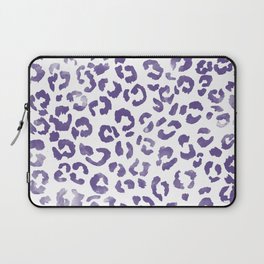Modern hand painted leopard purple ultra violet watercolor pattern Laptop Sleeve