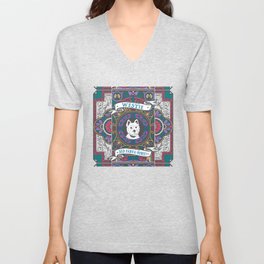 Westie Stained Glass "Small But Mighty" V Neck T Shirt