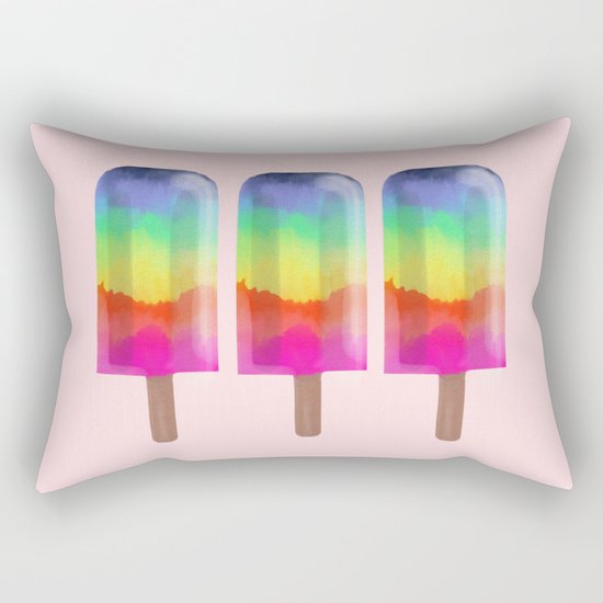 Rainbow Popsicle Rectangular Pillow
