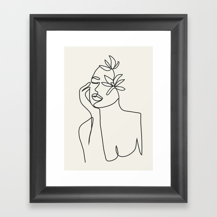Abstract Minimal Woman I Framed Art Print