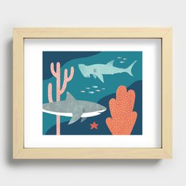 Silly Sharks Recessed Framed Print