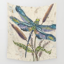 ""Dragonflies and Cattails" Wall Tapestry