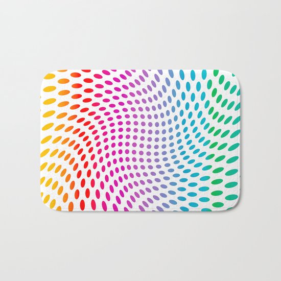 Approaching and receding shapes in CMYK - Optical game 17 Bath Mat