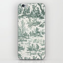 Vintage Green French Toile Landscape iPhone Skin